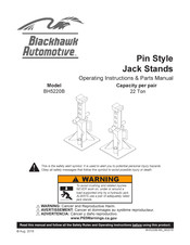 Blackhawk Automotive BH5220B Instrucciones De Funcionamiento Y Manual De Piezas