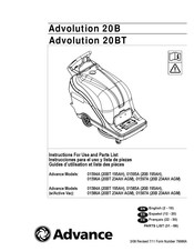 Advance 20B 195AH Instrucciones Para El Uso Y Lista De Piezas