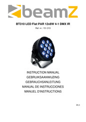 Beamz BT310 LED Flat PAR 12x8W 4-1 DMX IR Manual De Instrucciones