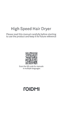 Roidmi High Speed Hair Dryer Manual De Instrucciones