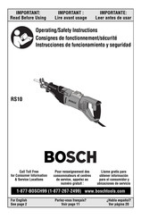 Bosch RS10 Instrucciones De Funcionamiento Y Seguridad