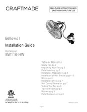 Craftmade BW116-HW Guia De Instalacion