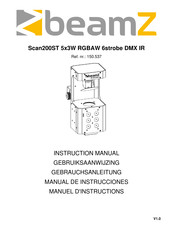 Beamz Scan200ST 5x3W RGBAW 6strobe DMX IR Manual De Instrucciones