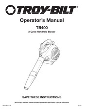Troy-Bilt TB400 Manual Del Operador