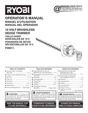 Ryobi P26011 Manual Del Operador