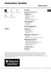 Hotpoint Ariston TCM711 Manual Del Usuario