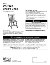 Whittier Wood Furniture 256Wa Child's Chair Manual De Instrucciones