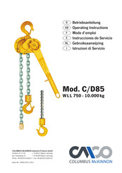 Columbus McKinnon C/D85 Instrucciones De Servicio