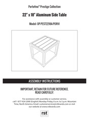 rst brands Portofino Prestige Collection OP-PEST2218A-PORVI Instrucciones De Montaje