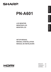 Sharp PN-A601 Manual De Instalación