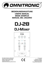 Omnitronic DJ-28 Manual Del Usuario