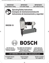 Bosch BNS200-18 Instrucciones De Funcionamiento Y Seguridad