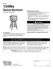 Whittier Wood Furniture Swivel Barstool 134Wa Manual De Instrucciones