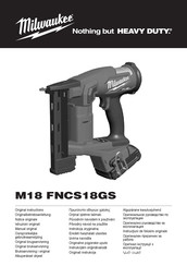 Milwaukee M18 FNCS18GS Manual Original