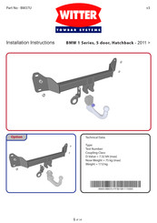 Witter Towbar Systems BM37U Instrucciones De Instalación