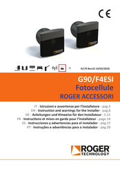 Roger Technology G90/F4ESI Instrucciones Y Advertencias Para El Instalador