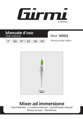 Girmi MX02 Manual De Instrucciones