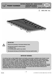 Front Runner FATP001 Instrucciones De Montaje