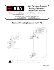 BVA Hydraulics HDG10008 Manual De Instrucciones