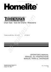 Homelite TIMBERMAN UT10910 Manual Para El Operador