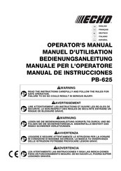 Echo PB-625 Manual De Instrucciones