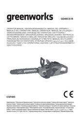 Greenworks GD40CS15 Manual Del Operario