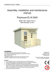 Palmako PlayhouseEL16-2022 Manual De Montaje, Mantenimiento Y Uso