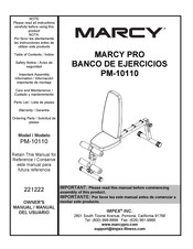 Marcy PM-10110 Manual Del Usuario