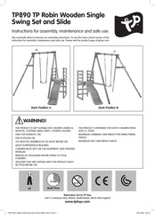 TP Toys TP Robin Wooden Single Swing Set and Slide Instrucciones De Montaje