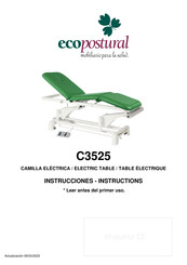 ECOPOSTURAL C3525 Manual De Instrucciones