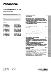 Panasonic CS-PZ25VKE Instrucciones De Funcionamiento