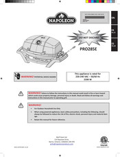 Napoleon PRO285E Manual De Instrucciones