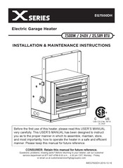 Dyna-Glo Pro EG7500DH Instrucciones De Instalación Y Mantenimiento