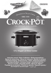 crockpot CSC031X Manual De Instrucciones