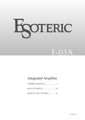 Esoteric F-03A Manual Del Usuario