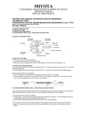 MIYOTA 0S30 Manual De Instrucciones