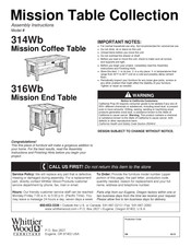 Whittier Wood 316Wb Instrucciones De Montaje