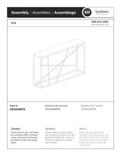 Southern Enterprises CM165400TX Instrucciones De Asamblea