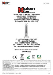 Plein Air CM-TN2000 Manual De Instrucciones