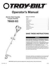 Troy-Bilt TB525 EC Manual Del Operador