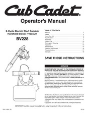 Cub Cadet BV228 Manual Del Operador