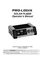 Pro-Logix SOLAR PL6800 Manual Del Operador