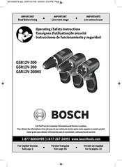 Bosch GSR12V-300HX Instrucciones De Funcionamiento Y Seguridad