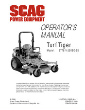 Scag Power Equipment Turf Tiger STT61V-25KBD-SS Manual Del Operador