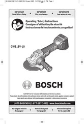 Bosch GWS 18V-10 Professional Instrucciones De Funcionamiento Y Seguridad