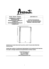 Avanti SAR14N1B-110 Manual De Instrucciones