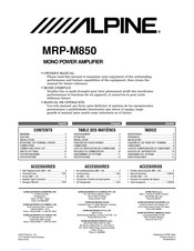 Alpine MRP-M850 Manual De Operación