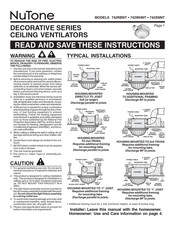 NuTone Decorative Serie 742RBNT Instrucciones