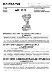 Metabo HPT WH 18DEX Manual De Instrucciones