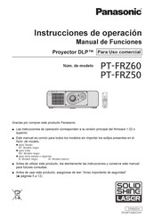 Panasonic PT-FRZ50 Instrucciones De Operación